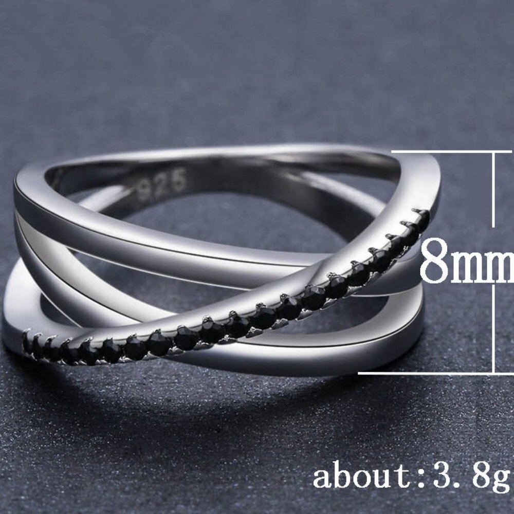 Multi Layer Four Lines Stacking Cross Stackable Rings for Women, PD048 - Picture 4 of 4